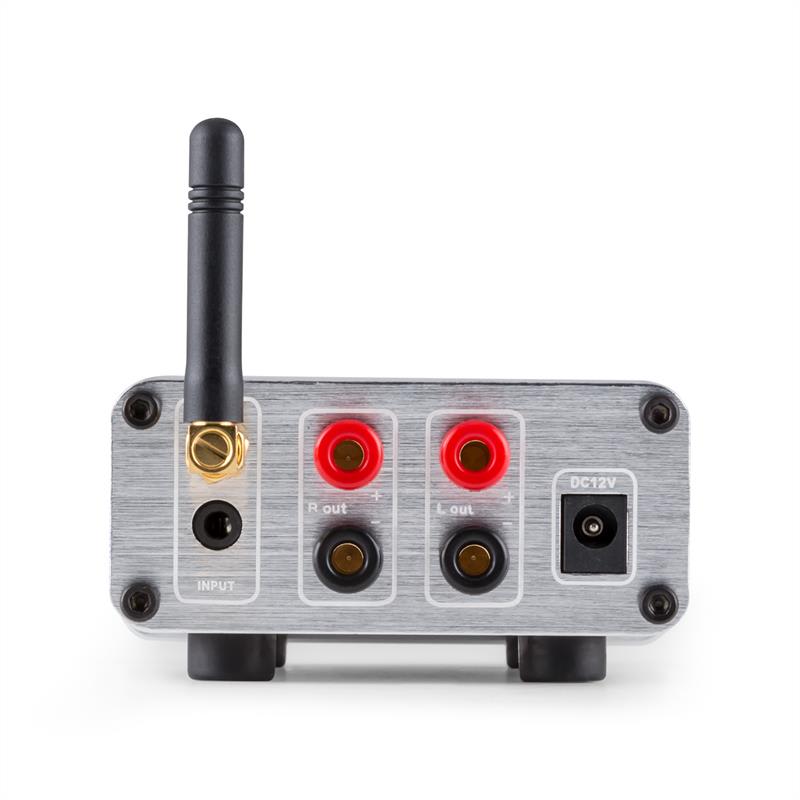 Auna BT-Bro, 40W RMS, strieborný, mini stereo zosilňovač, trieda D, bluetooth, hliník – Obrázok 4