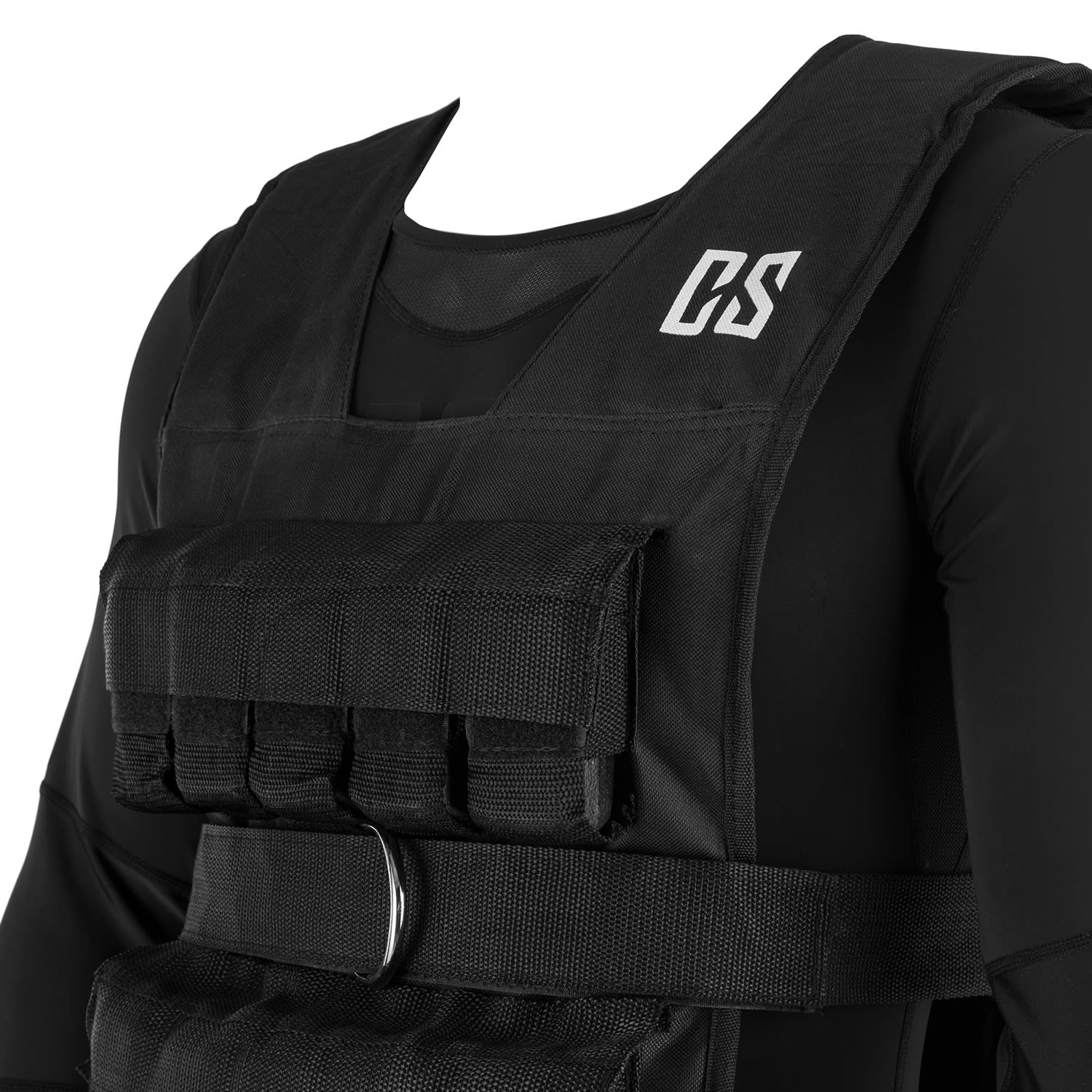 Capital Sports Monstervest, záťažová vesta, 20 kg, kovové závažia, čierna – Obrázok 5