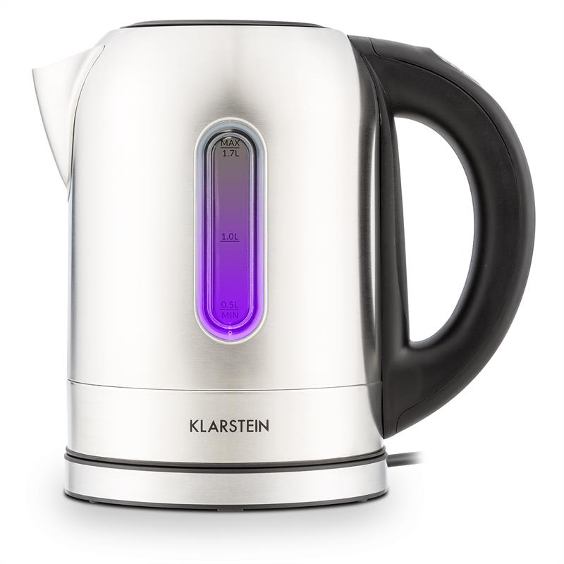 Klarstein Wildwater, 1,7 l, 2200 W, rýchlovarná kanvica, voľba teploty, LED, nehrdzavejúca oceľ – Obrázok 2