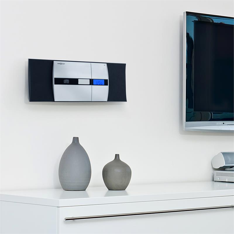 OneConcept V-15, čierny, stereo systém, CD, USB, MP3, FM, AUX, budík – Obrázok 2
