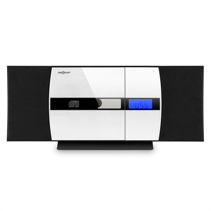 OneConcept V-15, čierny, stereo systém, CD, USB, MP3, FM, AUX, budík – Obrázok 3