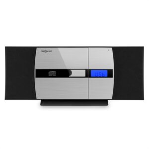 OneConcept V-15-BT, stereo systém, bluetooth, CD, USB, MP3, FM, AUX, budík, čierny