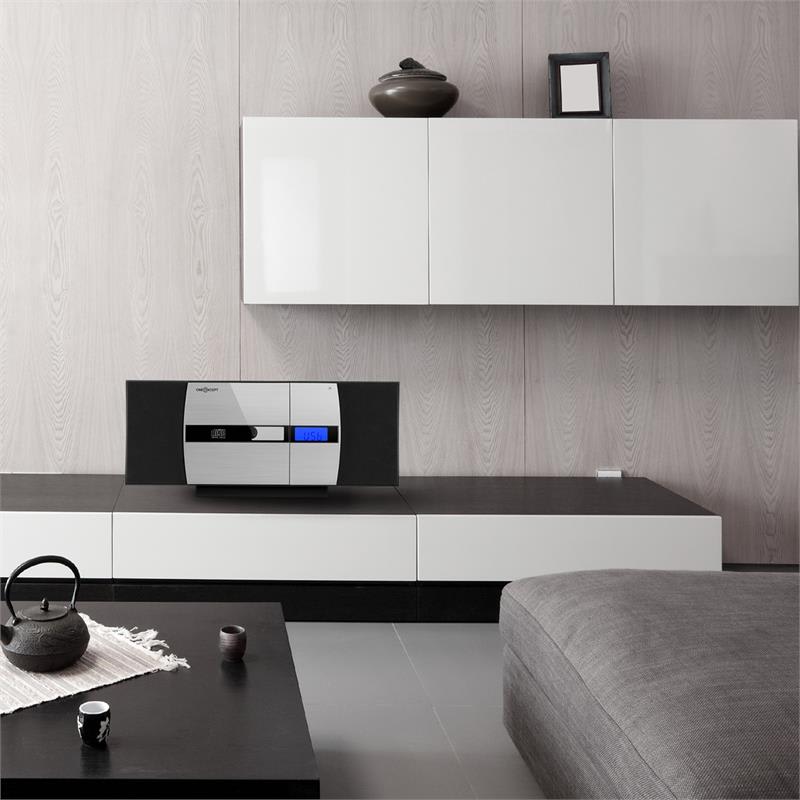 OneConcept V-15-BT, stereo systém, bluetooth, CD, USB, MP3, FM, AUX, budík, čierny – Obrázok 4