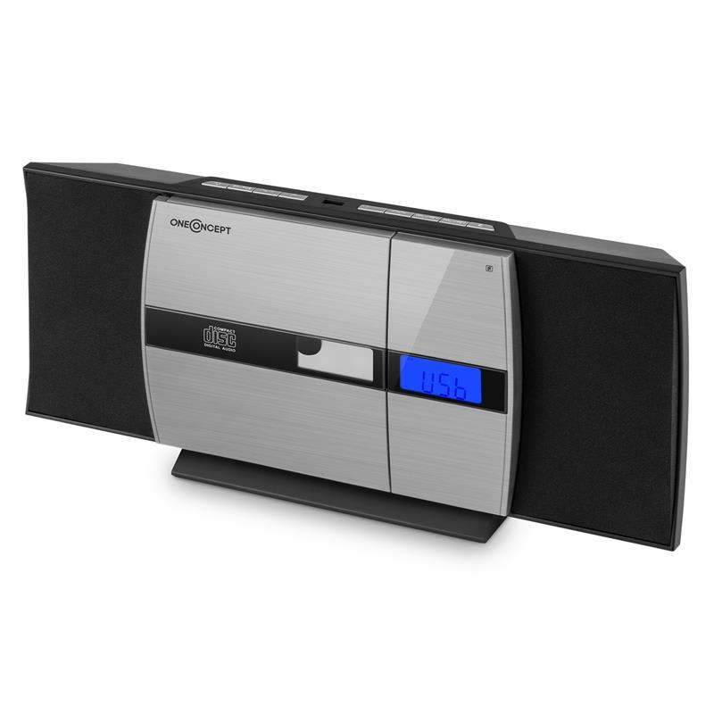 OneConcept V-15-BT, stereo systém, bluetooth, CD, USB, MP3, FM, AUX, budík, čierny – Obrázok 5