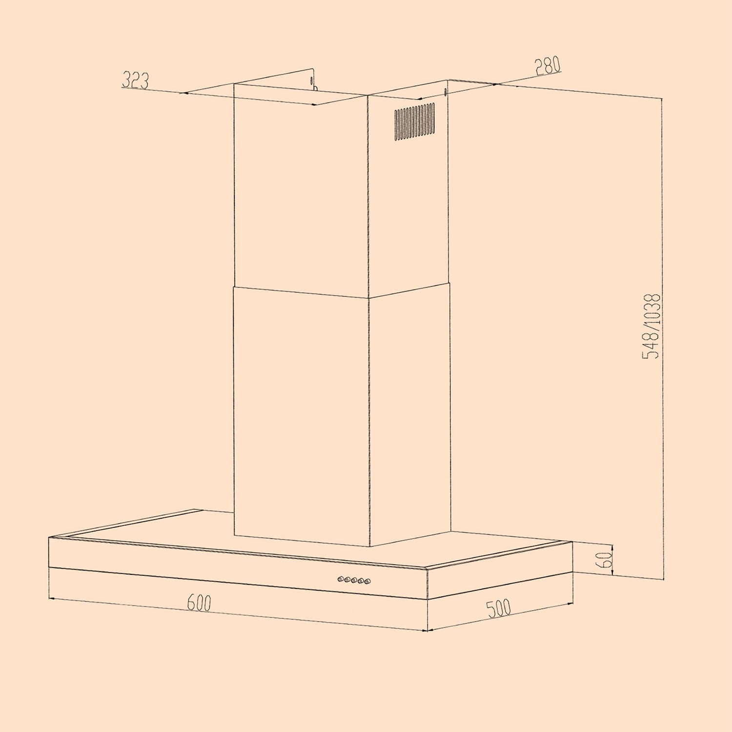 Klarstein Zarah, digestor, ušľachtilá oceľ, 60 cm, 600 m³/h, montáž na stenu, LED – Obrázok 5