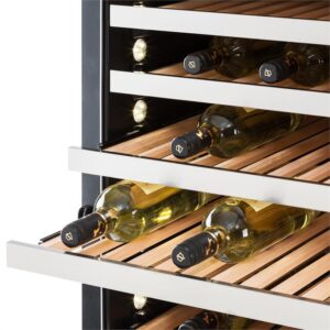 Klarstein Botella 300S, chladnička na víno, 642 litrov, 303 fliaš vína, ušľachtilá oceľ, LED