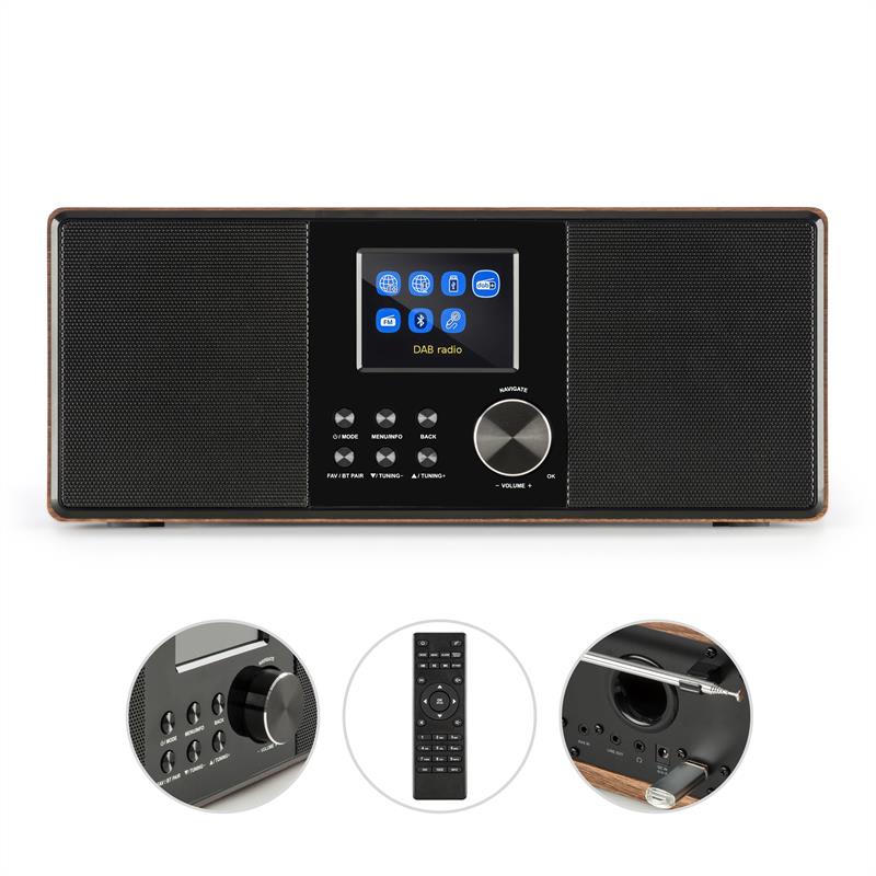 Auna Connect 120, internetové rádio, bluetooth, WLAN, DAB/DAB+, FM, RDS, USB, AUX