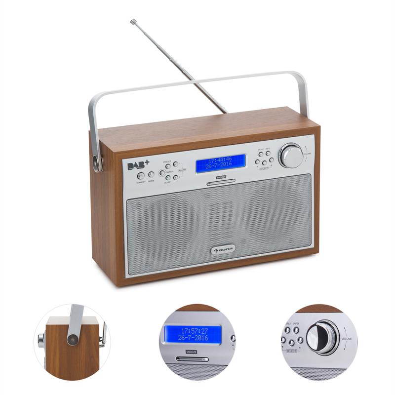 Auna Akkord, orech, digitálne rádio, prenosné, DAB+/PPL-FM, rádio, budík, LED – Obrázok 2