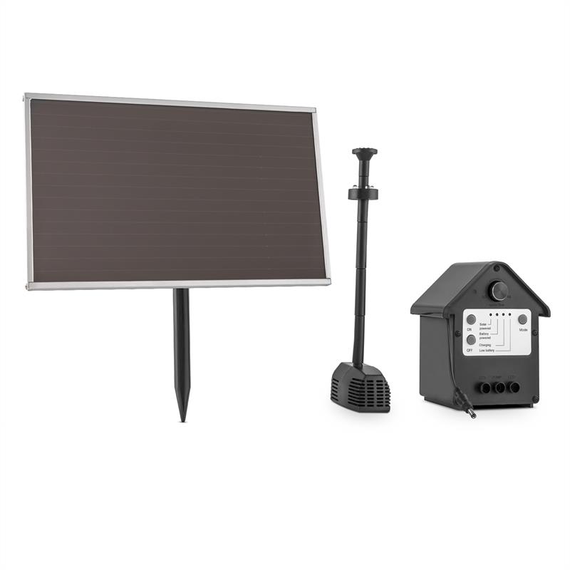Blumfeldt Wasserwerk 250, vodné čerpadlo, solárne, fontána, 250 l/h, LED, akumulátor