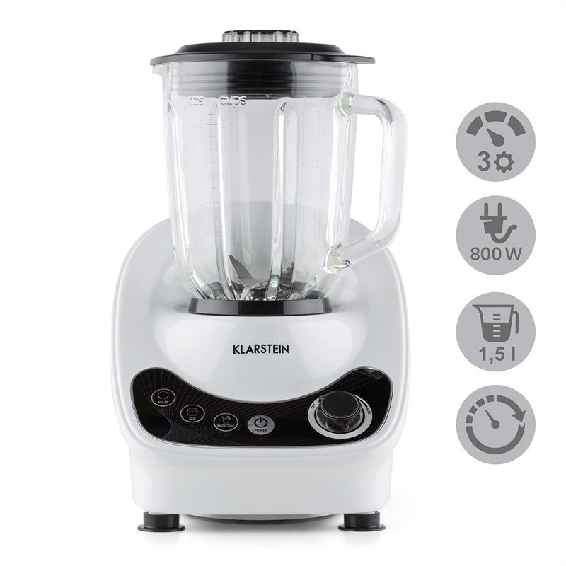 Klarstein Mambo 5, stolný mixér, 800 W, 1,5 l, sklenený džbán, 3 programy – Obrázok 3