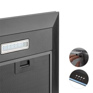 Klarstein Violetta Nero, odsávač pár, 90 cm, nástenná montáž, 541 m³/h, LED
