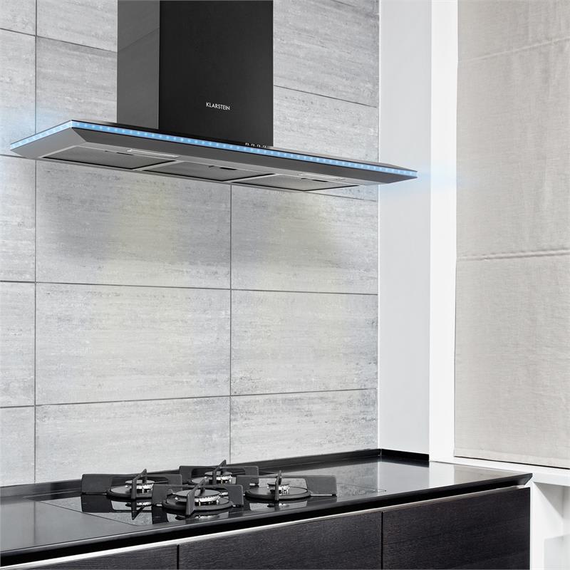 Klarstein Violetta Nero, odsávač pár, 90 cm, nástenná montáž, 541 m³/h, LED – Obrázok 2