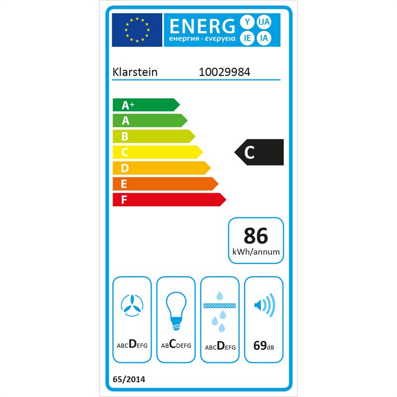 Klarstein Matthea, digestor, ušľachtilá oceľ, 90 cm, nástenná montáž, 541 m³/h, sklo, LED