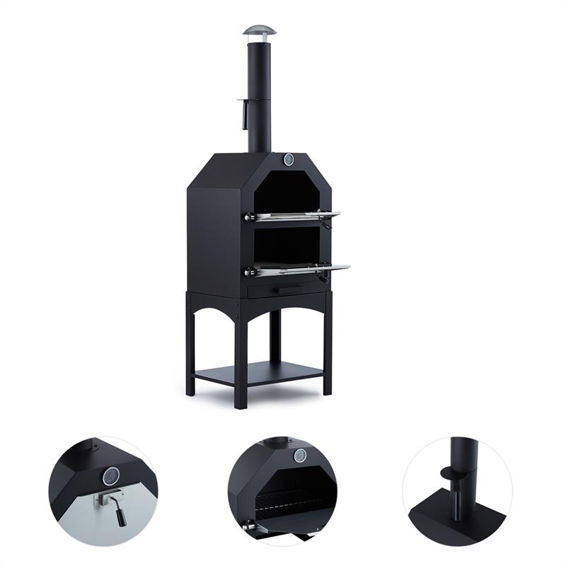 Klarstein Pizzaiolo, pec na pizzu, gril, údenie, oceľ, pizza kameň – Obrázok 2
