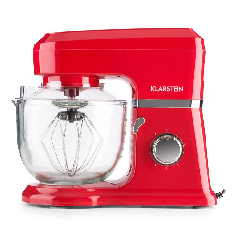 Klarstein Allegra Rossa, červený, kuchynský robot, 800 W, 3 l, sklenená misa – Obrázok 2