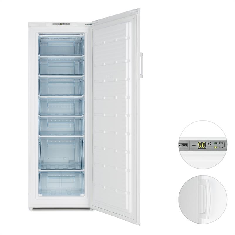 Klarstein Iceblokk 225, biela, mraznička, 212 l, 7 poschodí, 198 kWh/a, A++ – Obrázok 2