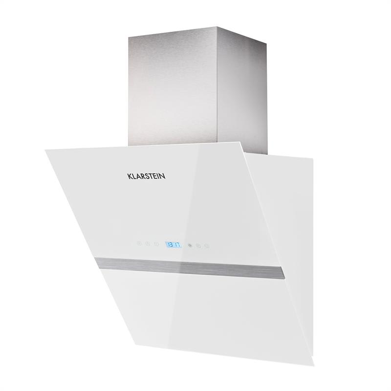 Klarstein Aurea VII, biely, 195 W, 60 cm, 550 m³/h, digestor, voľný priestor pre hlavu, dotykový, sklo – Obrázok 4