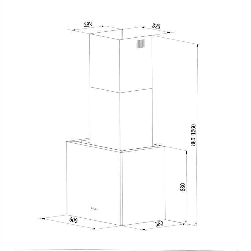 Klarstein Cuboo, čierny, digestor, 60 cm, 340 m³/h – Obrázok 5