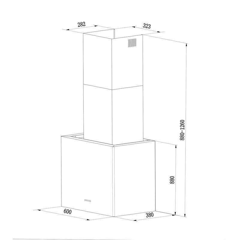 Klarstein Cuboo, biely, digestor, 60 cm, 340 m³/h – Obrázok 3