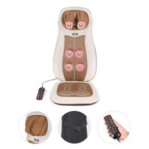 KLARFIT Nukuoro, béžová, masážna podložka na sedenie, shiatsu masáž, 3 masážne zóny