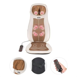 KLARFIT Niuwe, béžová, masážna podložka na sedenie, shiatsu masáž, 3 masážne zóny