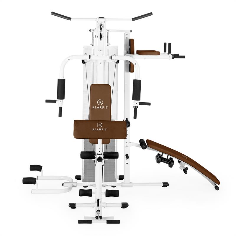 KLARFIT Ultimate Gym 5000, multifunkčná posilňovacia stanica, biela – Obrázok 2