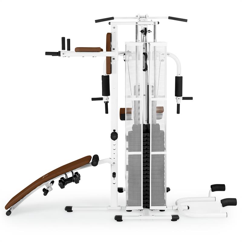 KLARFIT Ultimate Gym 5000, multifunkčná posilňovacia stanica, biela – Obrázok 4