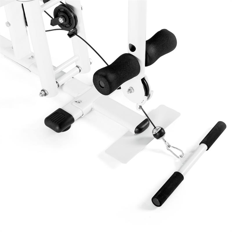 KLARFIT Ultimate Gym 5000, multifunkčná posilňovacia stanica, biela – Obrázok 5