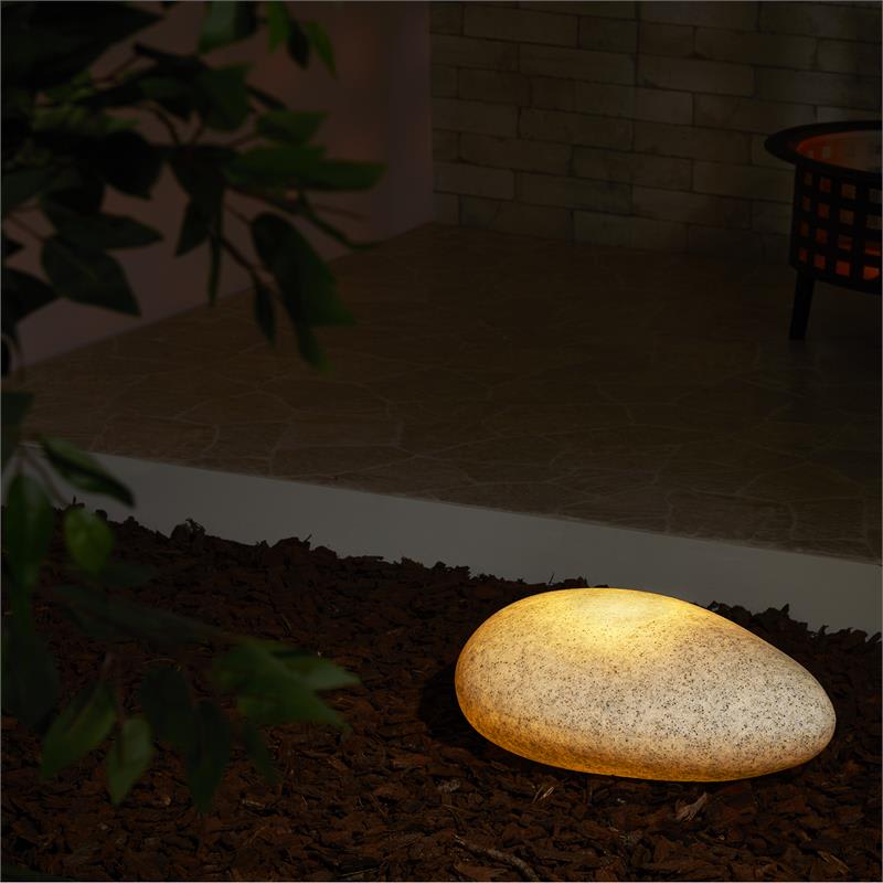 Lightcraft Shiny Nugget, záhradné svietidlo, vo forme kameňa, vonkajšia lampa, granit – Obrázok 3