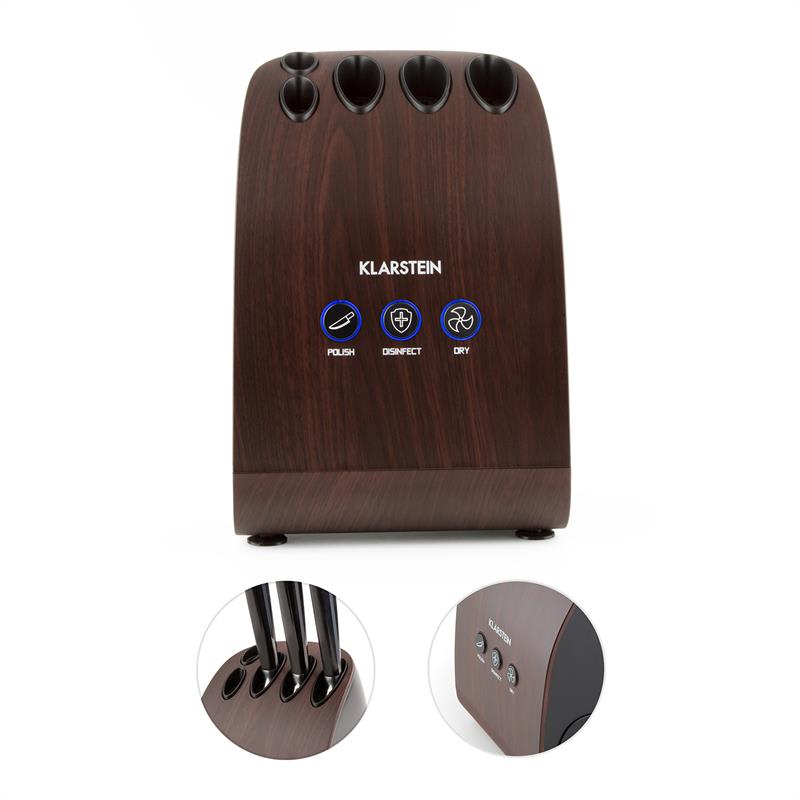 Klarstein Miss Knife, brúska, sterilizátor, UV, 35 W, drevená dyha