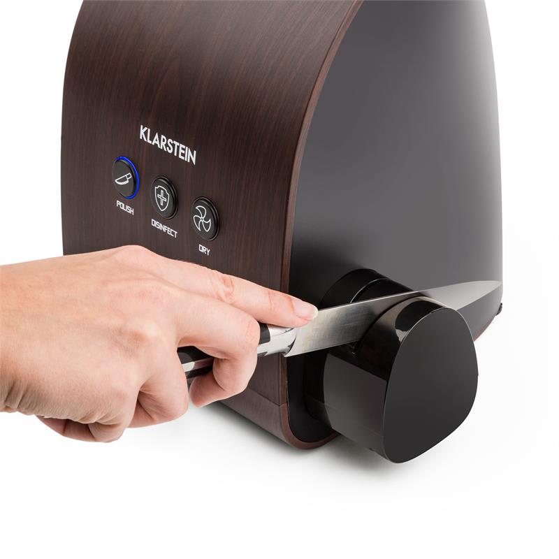 Klarstein Miss Knife, brúska, sterilizátor, UV, 35 W, drevená dyha – Obrázok 2