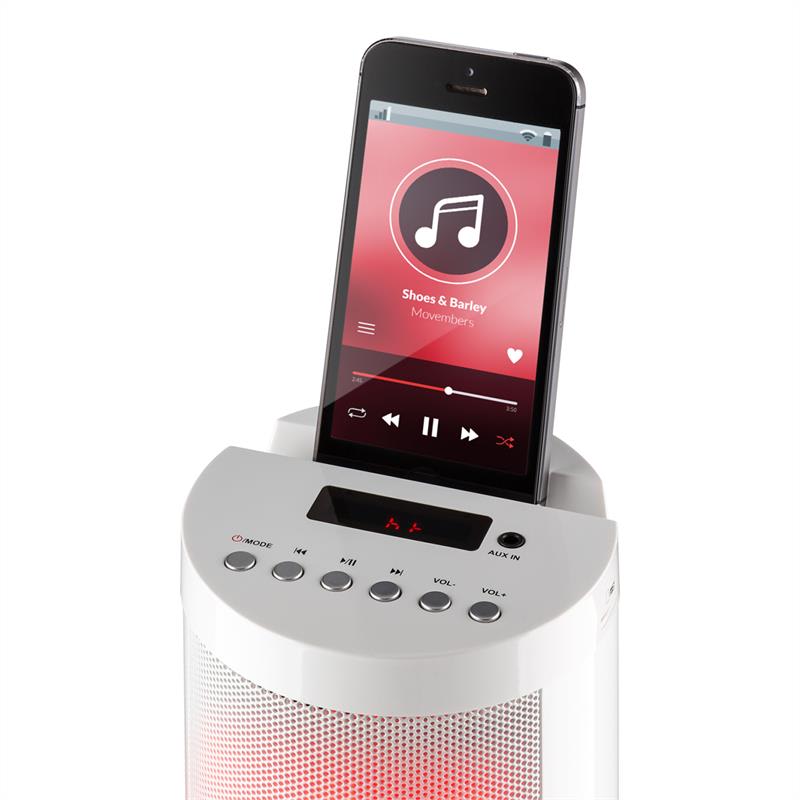 Auna Light Up, biely, vežový reproduktor, 14 W, bluetooth, LED, USB, FM, diaľkový ovládač – Obrázok 3