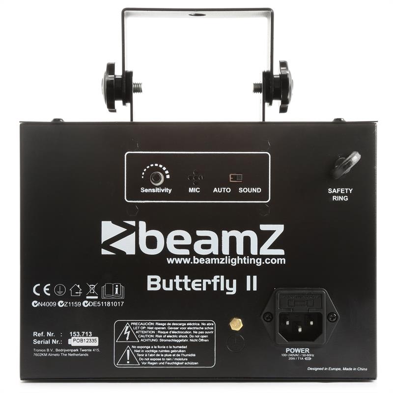 Beamz Butterfly II LED Mini Derby 6x3W, RGBAWP, IR