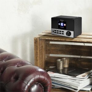 Auna Connect 90 BK, internetové rádio, WLAN, AUX, 3,2" TFT farebný displej, linkový výstup, vrátane diaľkového ovládača