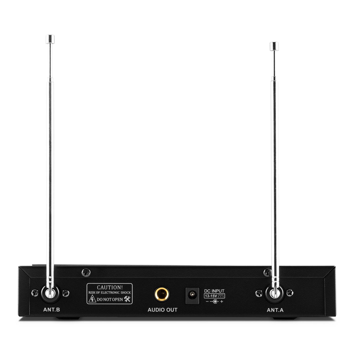 Auna Pro VHF-400 Duo 2, 2-kanálová sada VHF bezdrôtových mikrofónov, 1 x prijímač, 2 x headset mikrofón – Obrázok 2