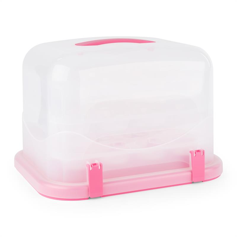 Klarstein Pinkkäppchen XL, ružový, box na koláč, držiak na muffiny, 36 ks, 34,5 x 25 x 25,5 cm