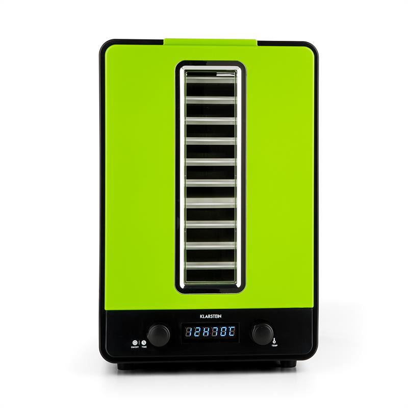 Klarstein Fruitcube, čierna/zelená, sušička, 550 W, 10 poschodí, dehydrátor – Obrázok 3