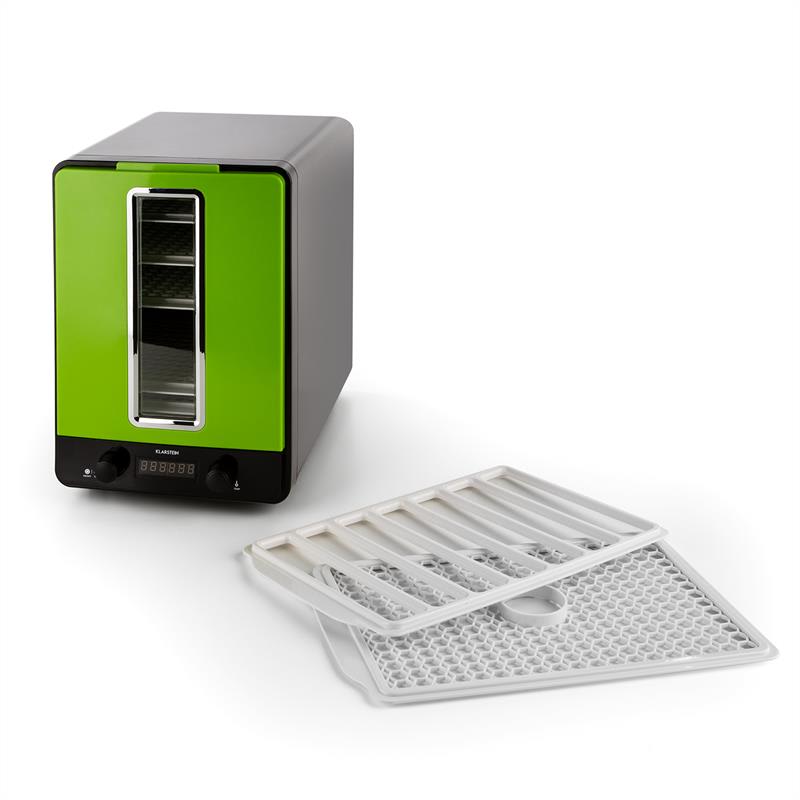 Klarstein Fruitcube, čierna/zelená, sušička, 550 W, 10 poschodí, dehydrátor – Obrázok 4