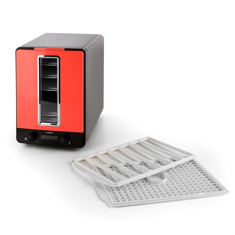 Klarstein Fruitcube, čierna/červená, sušička, 550 W, 10 poschodí, dehydrátor – Obrázok 4