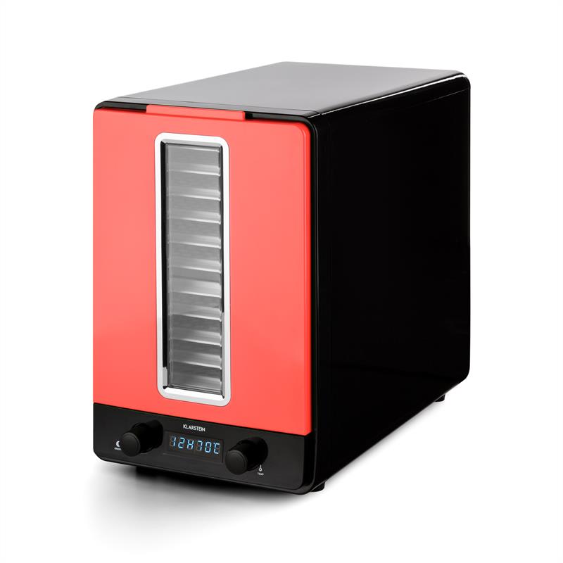Klarstein Fruitcube, čierna/červená, sušička, 550 W, 10 poschodí, dehydrátor – Obrázok 5