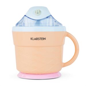 Klarstein IceIceBaby, krémovo oranžová, zariadenie na výrobu zmrzliny, 0,75 l, držadlo, 7,3-9,5 W