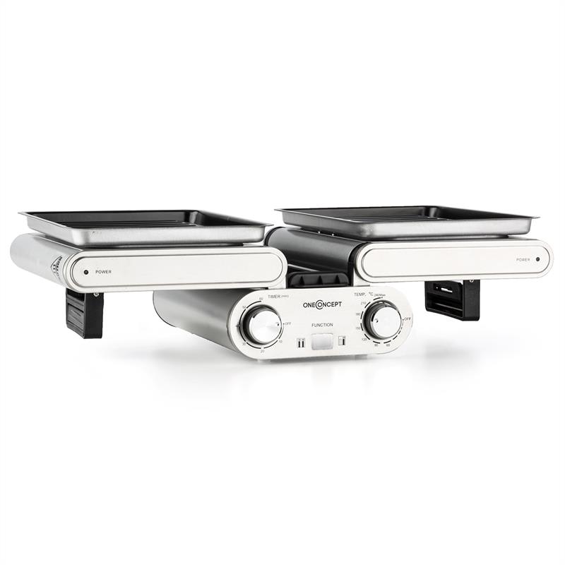 OneConcept Butterfly, multifunkčný gril, stolný gril, elektrický, 1200 W, 240 °C, časovač