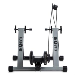 KLARFIT Tourek, strieborný, bicykel, rotopéd, domáci trenažér, 26/28 palcov, 100 kg, oceľ