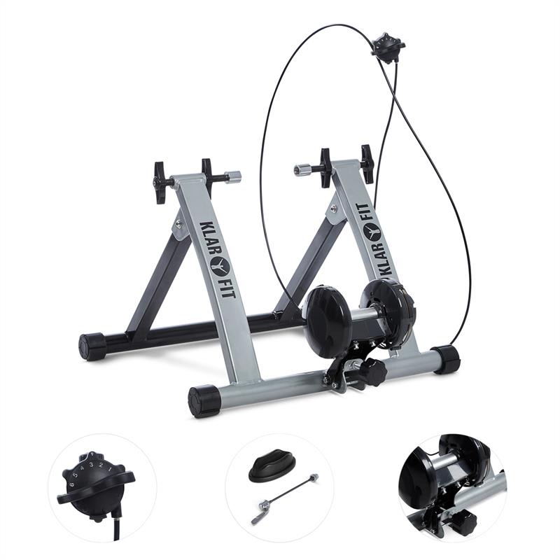 KLARFIT Tourek, strieborný, bicykel, rotopéd, domáci trenažér, 26/28 palcov, 100 kg, oceľ – Obrázok 2