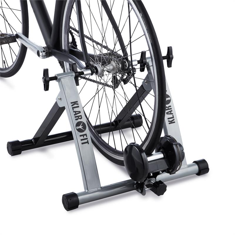KLARFIT Tourek, strieborný, bicykel, rotopéd, domáci trenažér, 26/28 palcov, 100 kg, oceľ – Obrázok 3