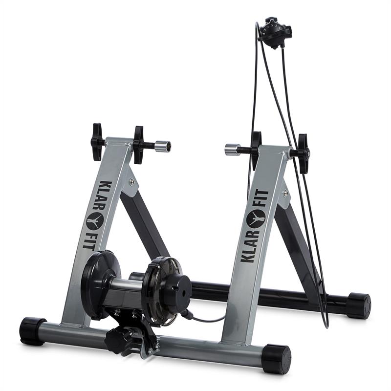 KLARFIT Tourek, strieborný, bicykel, rotopéd, domáci trenažér, 26/28 palcov, 100 kg, oceľ – Obrázok 5