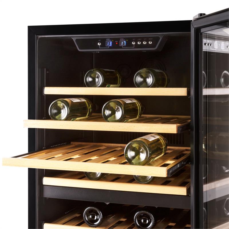Klarstein Reserva 73D vinotéka 200L 73 fliaš, 2 zóny, ušľachtilá oceľ, čierna farba – Obrázok 2