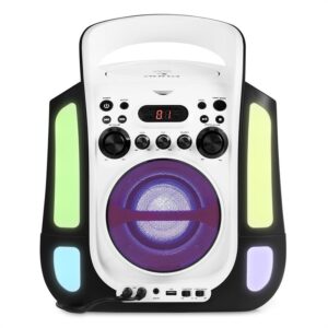 Auna Kara Illumina, čierny, karaoke systém, CD, USB, MP3, LED svetelná show, 2 x mikrofón, prenosný