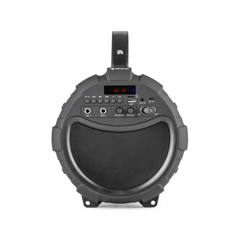 Auna Dr. Bang LED, čierny, 2.1-BT-reproduktor, 20 W, RMS, USB, mikro SD, UKW, AUX, akumulátor, LED – Obrázok 3