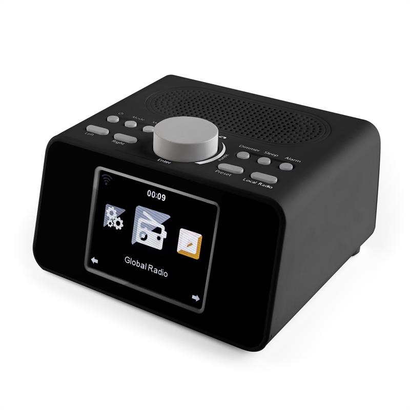 Auna i-snooze, čierne, internetové rádio, rádiobudík, WLAN, USB, 3,2" TFT farebný displej – Obrázok 3